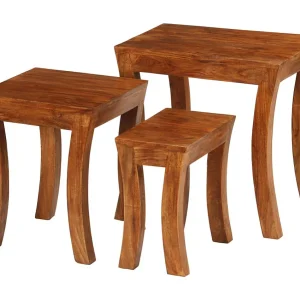 3-delige Tafeltjesset 50x35x50 cm massief acaciahout bruin