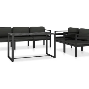 6-delige Loungeset met kussens aluminium antraciet 6-delige Loungeset met kussens aluminium antraciet