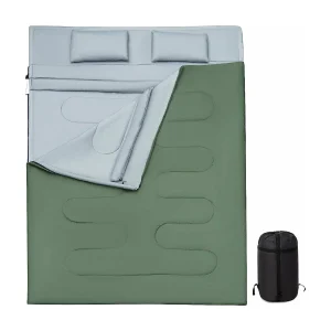2-in-1 dubbele slaapzak, enkele slaapzak XL, dekenslaapzak voor 2 personen,220x150cm,wandelen, activiteiten in de open lucht (groen)AB5872 2-in-1 dubbele slaapzak, enkele slaapzak XL, dekenslaapzak voor 2 personen,220x150cm,wandelen, activiteiten in de open lucht (groen)AB5872
