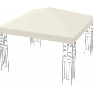 3 x 3 m reservedak voor tuinpaviljoen, paviljoendak, vervangende hoes met afvoergaten en klittenband (beige)ZB32749 3 x 3 m reservedak voor tuinpaviljoen, paviljoendak, vervangende hoes met afvoergaten en klittenband (beige)ZB32749