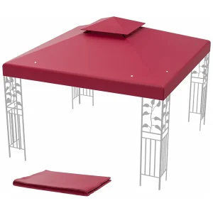 3 x 3 m reservedak voor paviljoen,paviljoendak, vervangende hoes met afvoergaten en klittenbandsluitingen, paviljoenafdekking ZB32740 3 x 3 m reservedak voor paviljoen,paviljoendak, vervangende hoes met afvoergaten en klittenbandsluitingen, paviljoenafdekking ZB32740