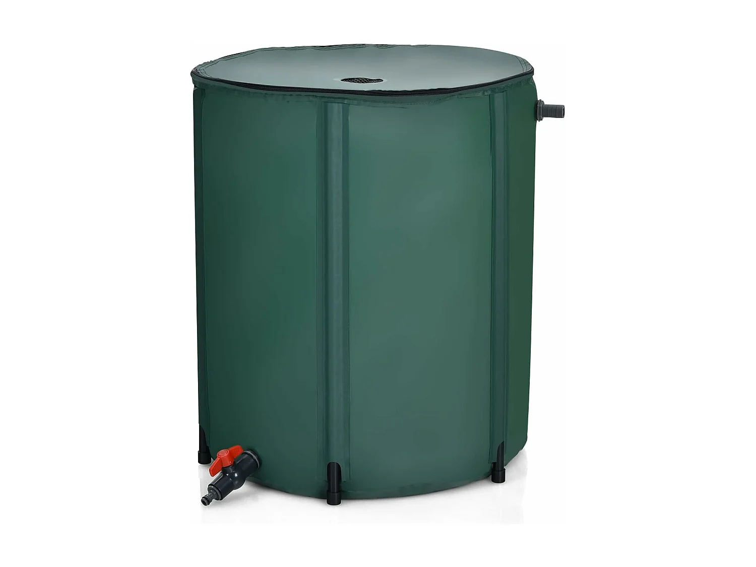 225 l regenton met overloopventiel, regenwaterton opvouwbaar, regenwatertank, pvc, regenvat, watervat, 60 x 60 x 80 cm