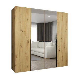 Alicante 2 202/200/52 4-deurs draaideurkast (artisan/zwart) Alicante 2 202/200/52 4-deurs draaideurkast (artisan/zwart)