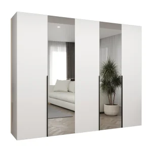 Alicante 2 202/250/52 5-deurs draaideurkast (wit/zwart)