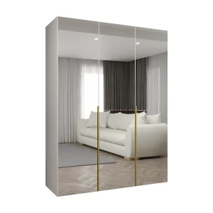 Draaideurkast Alicante 3 202/150/52 3-deurs  (wit/goud)