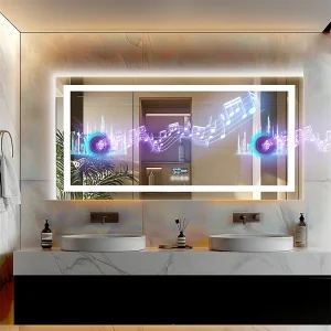 Badkamerspiegel 140x70cm LED verstelbaar + anti-condens + Bluetooth 5.2 + Klok + 3 kleuren 4 knoppen Badkamerspiegel 140x70cm LED verstelbaar + anti-condens + Bluetooth 5.2 + Klok + 3 kleuren 4 knoppen