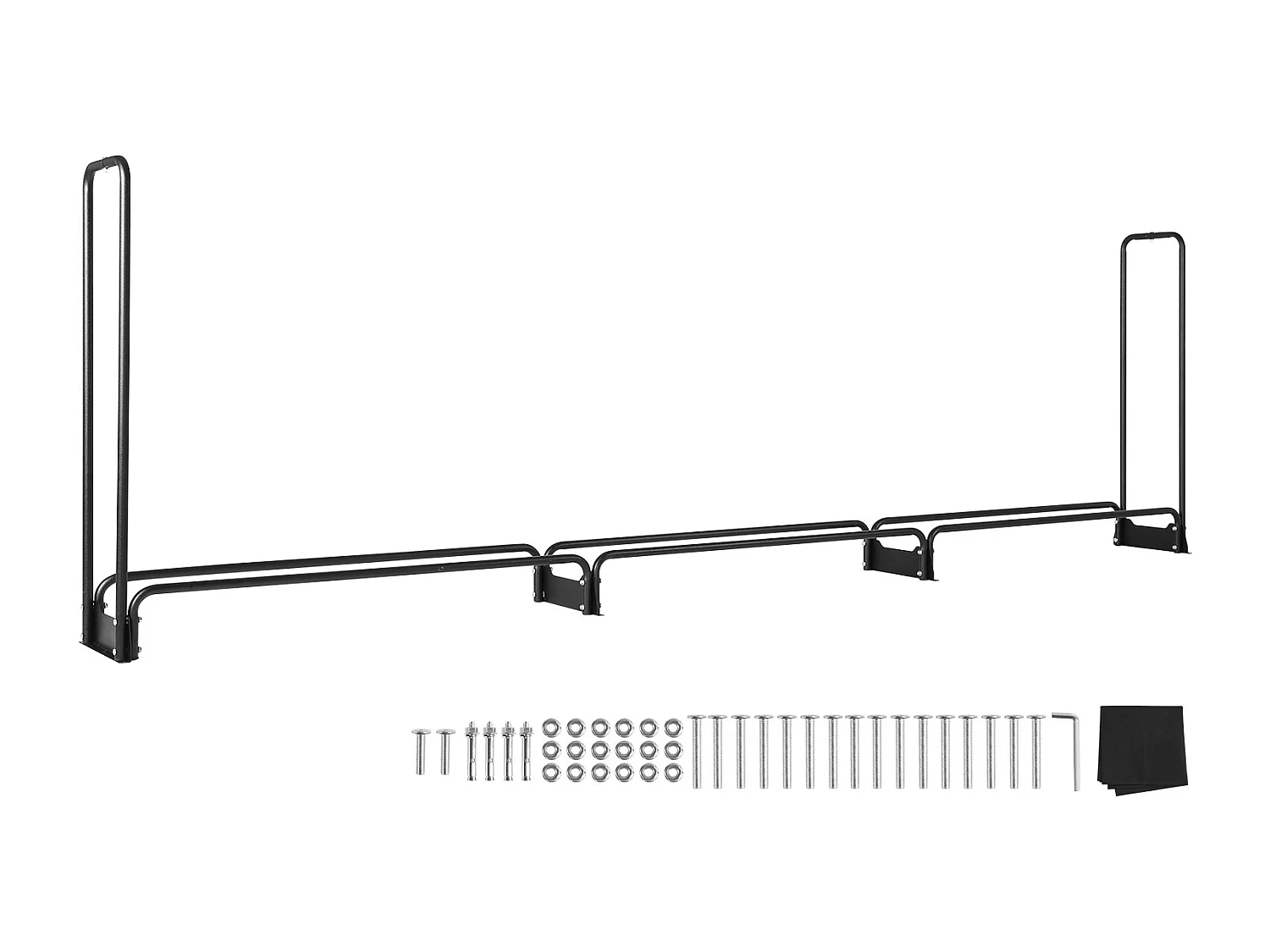 12,7 Ft Buitenhaardhoutrek met Afdekking SucceBuy, Haardhouthouder 152"x14,2"x46,1" (Buitenhaardhoutrek met Afdekking)