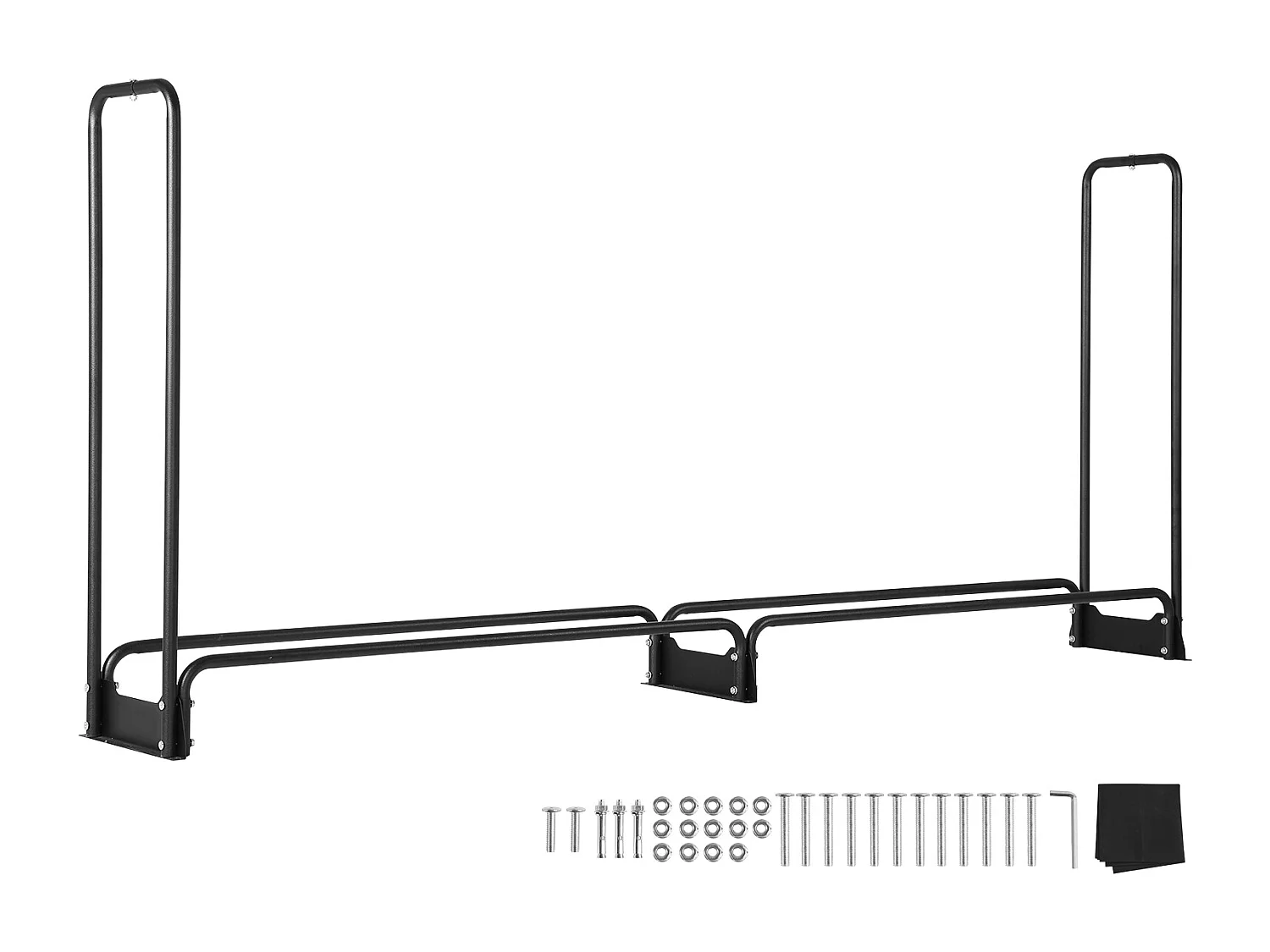 2,6M (8,5FT) Buitenrek voor Brandhout SucceBuy, 2,5M (102In) x 36,6M (14,2In) x 117,5Cm (46,1In), met Deksel en Stevige Standaard.