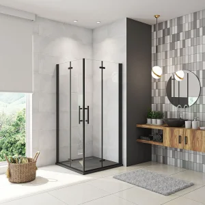 70x100x185cm Douchecabine Vierkant Hoekinstap Draaideur Antikalk Helder Glas Mat Zwart Profiel 6mm Veiligheidsglas Easy Clean 70x100x185cm Douchecabine Vierkant Hoekinstap Draaideur Antikalk Helder Glas Mat Zwart Profiel 6mm Veiligheidsglas Easy Clean