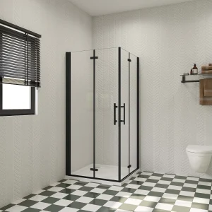 100x100x195cm Douchecabine Vierkant Hoekinstap Draaideur Antikalk Helder Glas Mat Zwart Profiel 6mm Veiligheidsglas Easy Clean 100x100x195cm Douchecabine Vierkant Hoekinstap Draaideur Antikalk Helder Glas Mat Zwart Profiel 6mm Veiligheidsglas Easy Clean
