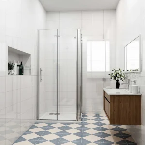 B:90xD:70x185cm,Douchecabine met vouwdeur en vaste zijwand ,NANO EasyClean veiligheidsglas,50cm Stabilisatiestang B:90xD:70x185cm,Douchecabine met vouwdeur en vaste zijwand ,NANO EasyClean veiligheidsglas,50cm Stabilisatiestang