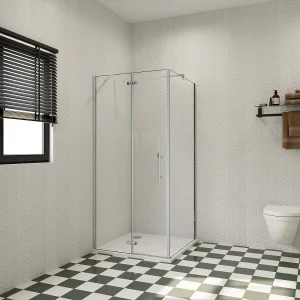 B:90xD:100xH:195cm Douchecabine,draaideur + zijpanelen,6mm helder EasyClean veiligheidsglas,90cm Stabilisatorstang,glanzend chroom profiel. B:90xD:100xH:195cm Douchecabine,draaideur + zijpanelen,6mm helder EasyClean veiligheidsglas,90cm Stabilisatorstang,glanzend chroom profiel.