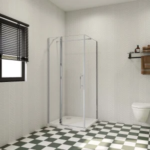 100x100x195cm Douchecabine draaideur+zijwand,6 mm NANO EasyClean veiligheidsglas,73-120 cm Stabilisatiestang (inkortbaar),profiel van glanzend chroom. 100x100x195cm Douchecabine draaideur+zijwand,6 mm NANO EasyClean veiligheidsglas,73-120 cm Stabilisatiestang (inkortbaar),profiel van glanzend chroom.