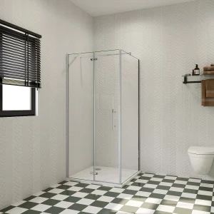 B:90xD:90xH:195 cm Douchecabine,draaideur + zijpanelen,6mm helder EasyClean veiligheidsglas,70-120cm Stabilisatorstang,glanzend chroom profiel. B:90xD:90xH:195 cm Douchecabine,draaideur + zijpanelen,6mm helder EasyClean veiligheidsglas,70-120cm Stabilisatorstang,glanzend chroom profiel.