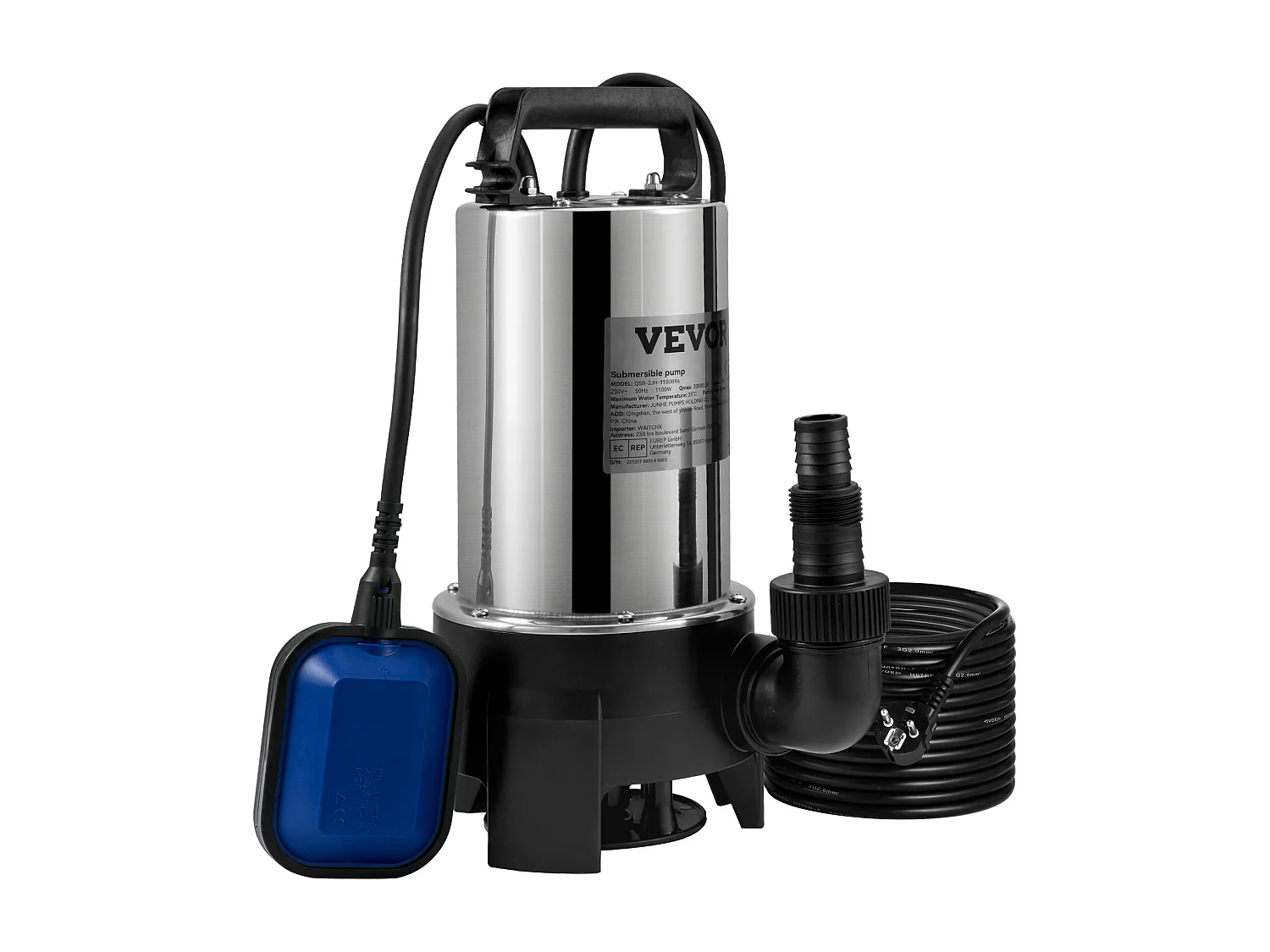 1100W Dompelpomp SucceBuy voor Vuil Water voor Overstromingen, Zwembaden, Tuin, Vijver