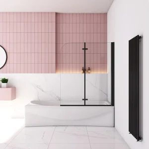 100x140cm Badscherm badwand 2 panelen vouwbaar,6mm NANO helder ESG-veiligheidsglas- mat zwart profiel 100x140cm Badscherm badwand 2 panelen vouwbaar,6mm NANO helder ESG-veiligheidsglas- mat zwart profiel