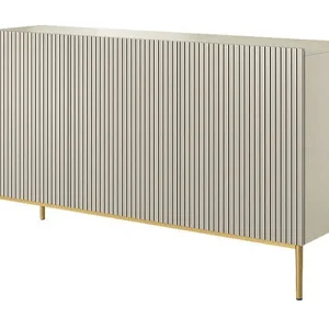 3-deurs buffetkast in goudkleurig metaal kasjmier 150×45 cm 3-deurs buffetkast in goudkleurig metaal kasjmier 150×45 cm