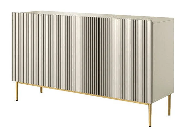 3-deurs buffetkast in goudkleurig metaal kasjmier 150x45 cm
