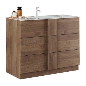 Badkamermeubel met een wastafel en 3 laden, lengte 82cm, collectie FRASSI. Kleur licht eiken Badkamermeubel met een wastafel en 3 laden, lengte 82cm, collectie FRASSI. Kleur licht eiken