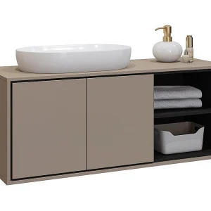 Meubel onder wastafel voor badkamer 120 cm GOBI kleur bruin Meubel onder wastafel voor badkamer 120 cm GOBI kleur bruin