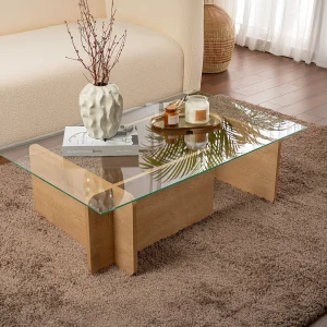 Salontafel van gehard glas – Licht natuurlijk en Transparant – AZRA Salontafel van gehard glas – Licht natuurlijk en Transparant – AZRA