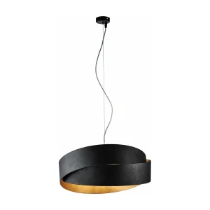 Suspension Astro fer noir, déco noire/or antique, câble acier réglable, 2 lumières style raffiné classique Suspension Astro fer noir, déco noire/or antique, câble acier réglable, 2 lumières style raffiné classique