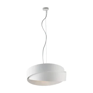 Astro Suspension en fer laqué blanc avec câble acier orientable 2 lumières 122 d.46 BL207-2-BCO