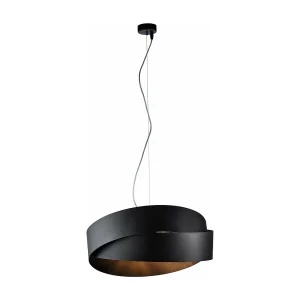 Astro Suspension en fer laqué noir avec câble acier réglable 2 lumières 122 d.46 BL207-2-NR