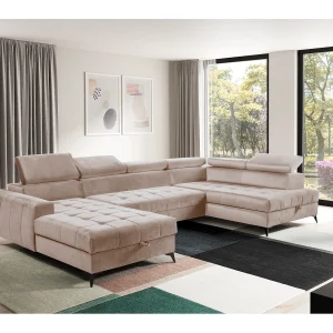 AX LIVING U-hoekbank met slaapfunctie Arkucio 345 cm beige L AX LIVING U-hoekbank met slaapfunctie Arkucio 345 cm beige L