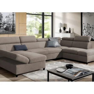AX LIVING U-bank met slaapfunctie Olettio bruin 342 cm R AX LIVING U-bank met slaapfunctie Olettio bruin 342 cm R