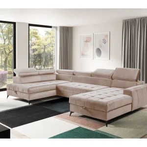 AX LIVING U-hoekbank met slaapfunctie Arkucio 345 cm beige R AX LIVING U-hoekbank met slaapfunctie Arkucio 345 cm beige R