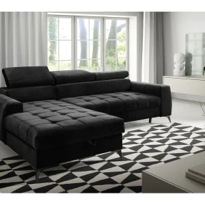 AX LIVING hoekbank met slaapfunctie Arkucio Mini 260 cm zwart L AX LIVING hoekbank met slaapfunctie Arkucio Mini 260 cm zwart L