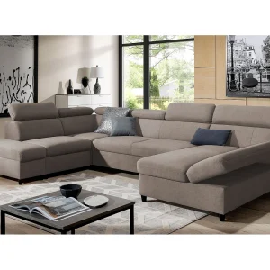 AX LIVING U-bank met slaapfunctie Olettio bruin 342 cm L AX LIVING U-bank met slaapfunctie Olettio bruin 342 cm L
