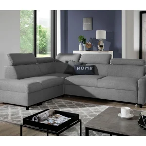 AX LIVING hoekbank met slaapfunctie Olettio grijs L-vorm 265 cm L