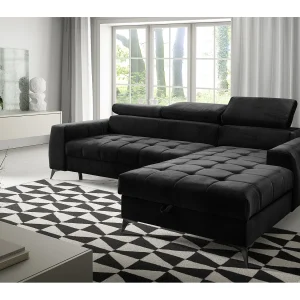 AX LIVING hoekbank met slaapfunctie Arkucio Mini 260 cm zwart R AX LIVING hoekbank met slaapfunctie Arkucio Mini 260 cm zwart R