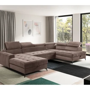 AX LIVING U-hoekbank met slaapfunctie Arkucio 345 cm bruin L AX LIVING U-hoekbank met slaapfunctie Arkucio 345 cm bruin L