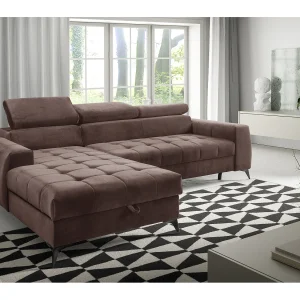 AX LIVING hoekbank met slaapfunctie Arkucio Mini 260 cm bruin L AX LIVING hoekbank met slaapfunctie Arkucio Mini 260 cm bruin L