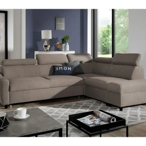 AX LIVING hoekbank met slaapfunctie Olettio bruin L-vorm 265 cm R