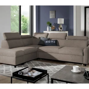 AX LIVING hoekbank met slaapfunctie Olettio bruin L-vorm 265 cm L
