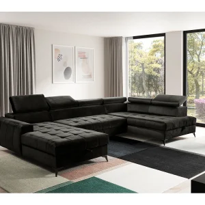 AX LIVING U-hoekbank met slaapfunctie Arkucio 345 cm zwart L AX LIVING U-hoekbank met slaapfunctie Arkucio 345 cm zwart L