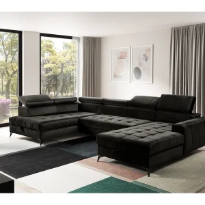 AX LIVING U-hoekbank met slaapfunctie Arkucio 345 cm zwart R AX LIVING U-hoekbank met slaapfunctie Arkucio 345 cm zwart R