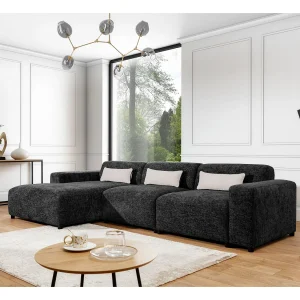 AX LIVING hoekbank Jughlio zwart L-vorm 331 cm L