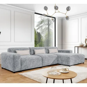 AX LIVING hoekbank Jughlio grijs 331 cm R AX LIVING hoekbank Jughlio grijs 331 cm R