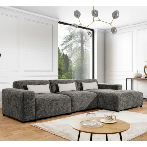 AX LIVING hoekbank Jughlio grijs 331 cm R AX LIVING hoekbank Jughlio grijs 331 cm R