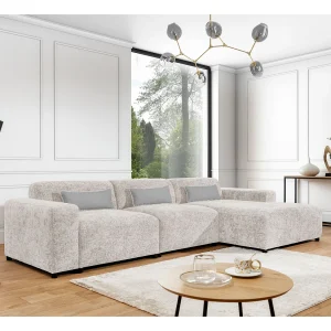 AX LIVING hoekbank Jughlio beige L-vorm 331 cm R AX LIVING hoekbank Jughlio beige L-vorm 331 cm R