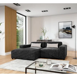 AX LIVING hoekbank Jughlio zwart L-vorm 240 cm L AX LIVING hoekbank Jughlio zwart L-vorm 240 cm L