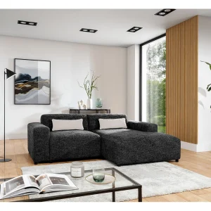 AX LIVING hoekbank Jughlio zwart L-vorm 240 cm R AX LIVING hoekbank Jughlio zwart L-vorm 240 cm R