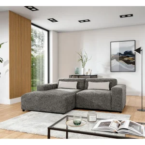 AX LIVING hoekbank Jughlio grijs 240 cm L AX LIVING hoekbank Jughlio grijs 240 cm L