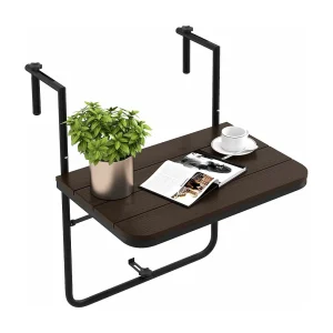 Balkontafel om op te hangen, inklapbare balkonhangtafel met 3-traps verstelbare hoogte, klaptafel, hangtafel,voor balkonleuningen, 60 x 40 cm, koffie ZB33211 Balkontafel om op te hangen, inklapbare balkonhangtafel met 3-traps verstelbare hoogte, klaptafel, hangtafel,voor balkonleuningen, 60 x 40 cm, koffie ZB33211