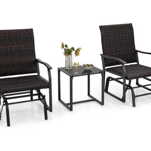 3-delige balkonmeubelset, rotan balkonset, tuinmeubelen met gevoerde zitting, rotan meubels voor klein balkon, terrasmeubels, zitgroep voor tuin, veranda ZB33613 3-delige balkonmeubelset, rotan balkonset, tuinmeubelen met gevoerde zitting, rotan meubels voor klein balkon, terrasmeubels, zitgroep voor tuin, veranda ZB33613